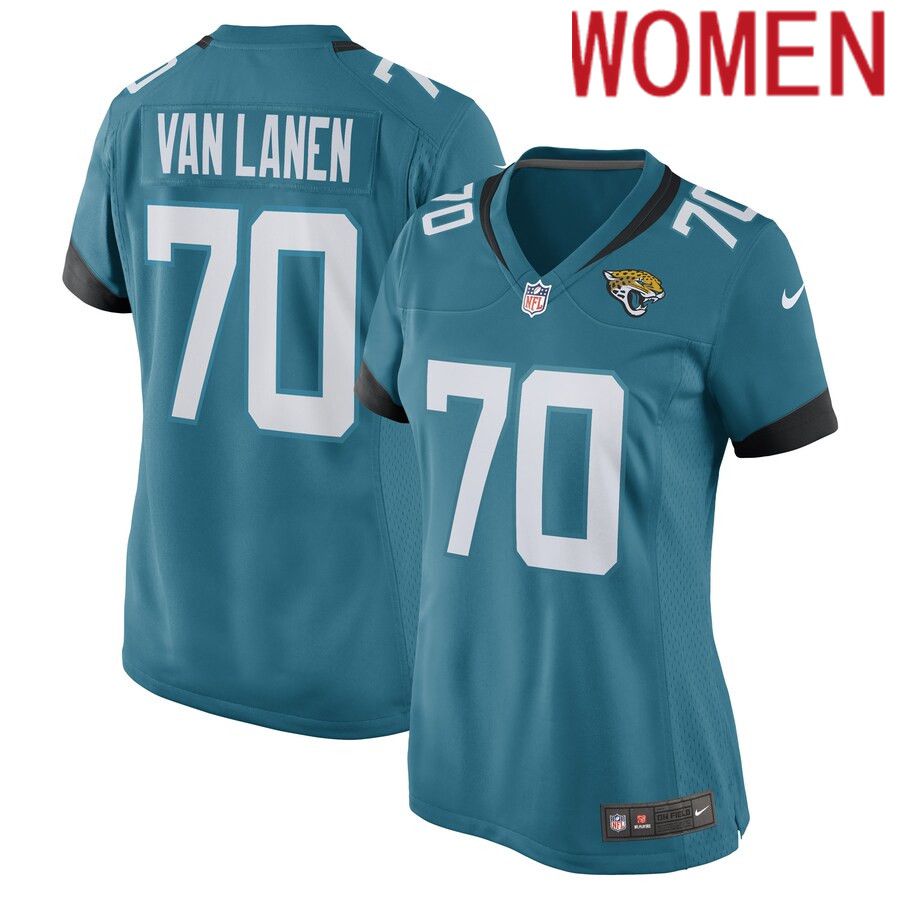 Women Jacksonville Jaguars 70 Cole Van Lanen Nike Teal Game Player NFL Jersey